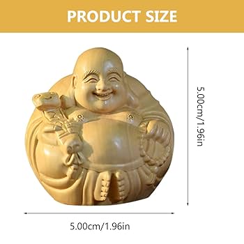 Amazon｜ミニ笑って仏像ウッド：小さな僧侶の置物5cmの仏飾り